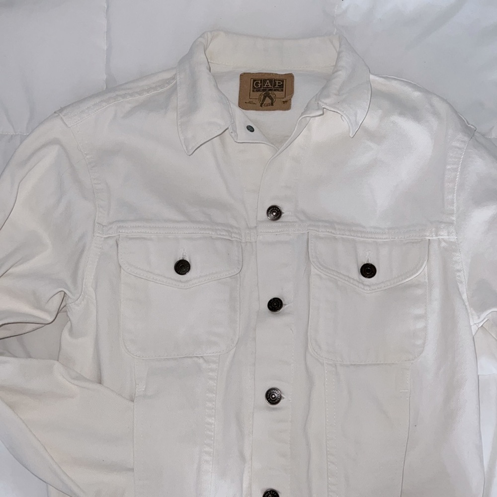90s THE GAP White Denim Jacket - Picture 6 of 6